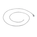 Minimalistische silberne O-Kettenhalskette in Spiralform auf hellgrauem Hintergrund - 50cm x 1.5mm / Silber