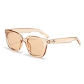 Chic square sunglasses featuring translucent champagne resin frames and silver star accents - Champagne Frame Champagne Lens