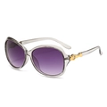 Classic oval sunglasses with purple gradient lenses and grey translucent frames - Grey Frame Smoke Gray Lens