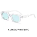 Vintage square sunglasses with transparent blue frames and light blue tinted lenses - Clear Frame Blue Lens