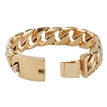 Pulsera cubana dorada de acero inoxidable con cierre de caja para hombres - 20cm / Dorado