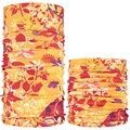 Seamless yellow and orange floral magic headwear for outdoor cycling and sun protection - Yellow Orange Butterfly