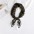 Elegant 70cm silk scarf with black white and gold horsebit chain patterns - 70x70cm / Triple Buckle Black