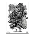 Temporary tattoo WH-007 with dragon, crusader knight, and starship graphics - WH-007 Star Wars Element Mashup / 34x48cm (1 Piece)