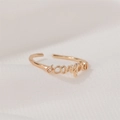 Adjustable golden Scorpio zodiac letter ring for women with minimalist script design - Scorpio