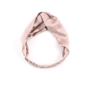 Diadema de seda de mora rosa de 19 momme con elegante diseño anudado y banda elástica - Rosa Loto