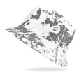 Elegante cappello alla pescatora tie-dye con motivo a inchiostro bianco e nero estivo - Reversibile / Tie-Dye Nero e Bianco