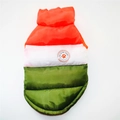 Gilet trapuntato per cani tricolore arancione bianco e verde oliva con badge zampa - Imbottito Verde Militare