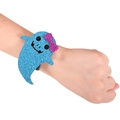Blue glitter ghost slap bracelet with pink bow for Halloween party costume and gifts - Blue Ghost