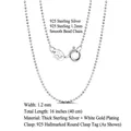 925 sterling silver 1.2mm bead chain necklace in 16 inch length with S925 stamp - Bead Chain / 1.2mm/40cm