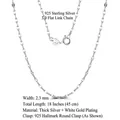 S925 sterling silver wafer chain with 2.3mm width and platinum plating finish - Tile Chain / 2.3mm/45cm