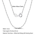 925 sterling silver water wave chain necklace in 1.5mm width and 20 inches length - Water Wave Chain / 1.5mm/50cm