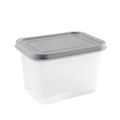 Contenitore di drenaggio a doppio strato con coperchio grigio per frutta e verdura - Grigio