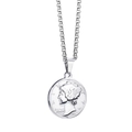 Vintage titanium steel coin necklace featuring a silver Liberty embossed round pendant - 2.5*60 Pearl Chain / Silver