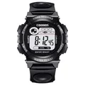 Grande orologio sportivo elettronico nero per bambini con display digitale impermeabile - Grande / Nero