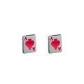 Creative stainless steel poker card ace heart stud earrings for hip-hop streetwear style - Ace of Hearts (Pair)