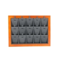 Wooden jewelry tray with 15 slots and dark grey velvet lining for pendant storage - 15 Slots Pendant / 15 Slots Pendant Wood Grey