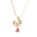 Gold lobster necklace with micro-paved multi-colored zircon stones on a white background - Gold Multi-color Lobster