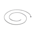 Minimalist silver stainless steel rolo chain necklace with a polished finish and ring clasp - Steel Color (500*2.4mm)