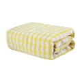Strofinaccio in cotone a quadretti gialli e bianchi con trama morbida su sfondo bianco - 30x30cm / Giallo