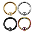 Set of four stainless steel captive bead rings in gold, silver, black, and rainbow colors - A Captive Bead Ring Set (4pcs)