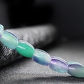 Flat round jade beads in gradient light green and violet for DIY jewelry making - Purple & Green