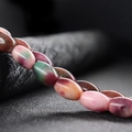 Oval mixed agate stone loose beads for DIY jewelry making in pink and green - Korean Jade