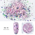 Chameleon holographic nail glitter DJ-01 in purple and blue hexagonal flakes - Pink Purple Iridescent Sequins(DJ-01)