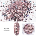 Rose gold hexagon nail art glitter flakes model DJ-11 with 3mm size for manicure - Rose Gold Hexagon Sequins(DJ-11)