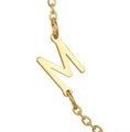 Fashionable gold stainless steel necklace with a delicate letter M initial pendant - M / Gold