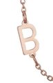 Rose gold stainless steel B letter pendant necklace with vertical top and bottom holes - Letter B / Rose Gold