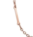Minimalist rose gold stainless steel chain with rectangular flat metal pendant charm - Letter I / Rose Gold
