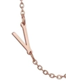 Minimalist rose gold letter V pendant necklace with a delicate polished metal chain - Letter V / Rose Gold