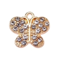 Goldener Schmetterlingsanhänger mit Zirkonia-Kristallen und einer Aufhängeschleife - Gold Schmetterling Stil 1
