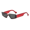 Monture rouge transparent verres gris