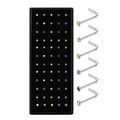 60-piece L-shaped stainless steel nose stud set with colorful 1.8mm rhinestones - Multicolor L-Shape 60Pcs/Box-1.8mm
