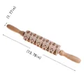 35cm Christmas wooden rolling pin engraved with festive trees and star patterns - No. 9 - Gift Box & Tree Pattern
