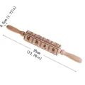 Christmas wooden rolling pin with Merry Christmas lettering and festive tree carvings - No. 7 - Merry Christmas Text Pattern