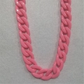 Chunky pink acrylic eyewear chain with smooth resin links for sunglasses - Deep Pink