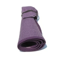 Detail of purple straw sun hat in rolled-up compact state with elastic storage strap - Adult (55-60cm) / Purple