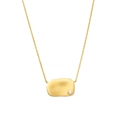 Dettaglio del ciondolo rettangolare in argento S925 dorato con perla barocca e catena - Oro #4 Piastra Rettangolare Perla Singola