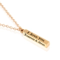 Rose gold stainless steel bar necklace engraved with I love you Forever and Always - Engraved Version / Gold