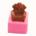 Pink silicone mold with brown vintage armchair miniature for DIY aroma stone plaster - European Sofa / Pink