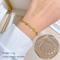Bracelet papillon minimaliste en acier titane doré, poids 2,2g avec longueur ajustable - Doré