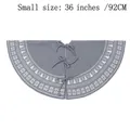 Falda para árbol de Navidad de punto gris con copos de nieve blancos de 92cm - Talla S (36 pulgadas / 92CM) / Gris