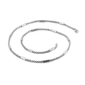 Minimalistische silberne Edelstahl-Boxkette mit zylindrischen Akzenten für Herren - 2.5mm Breit 50cm Lang / Silber