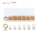 DIY jewelry making kit with KC gold jump rings in different sizes and opening tool - KC Gold