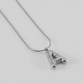 Collana argento con ciondolo lettera A stile bubble e catena a serpente per look hip hop - Lettera A [Acciaio]