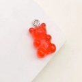 Translucent red resin bear charm with silver metal ring for DIY jewelry making - 1pc Red Resin Bear (10x20mm)