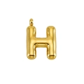 Chubby 3D balloon style letter H pendant in polished gold stainless steel - Letter H